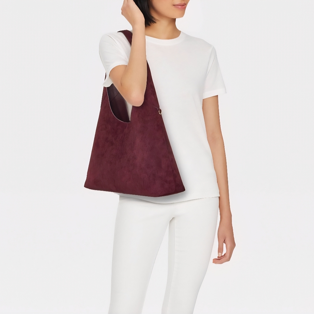 Target Oversized Suede Slouchy Shoulder Women's Bag HTF Burgundy Color!